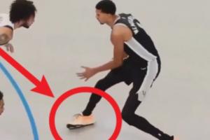 这脚踝力量🤯细看文班运球慢动作 变向/急停后都险些侧翻！